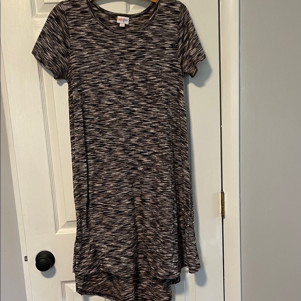 LuLaRoe Brown Space-Dye High-Low Tee Dress